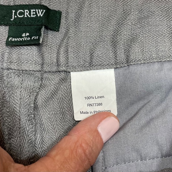J. Crew - Favorite Fit - 100% Linen - Grey Sz. 4P - Picture 6 of 6